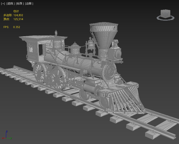 Next generation steam locomotive Low-poly 3D model_1