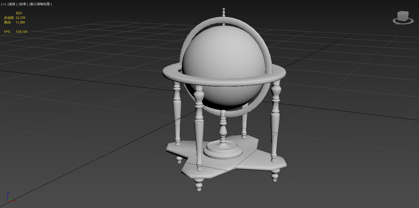 globe Low-poly 3D model_1