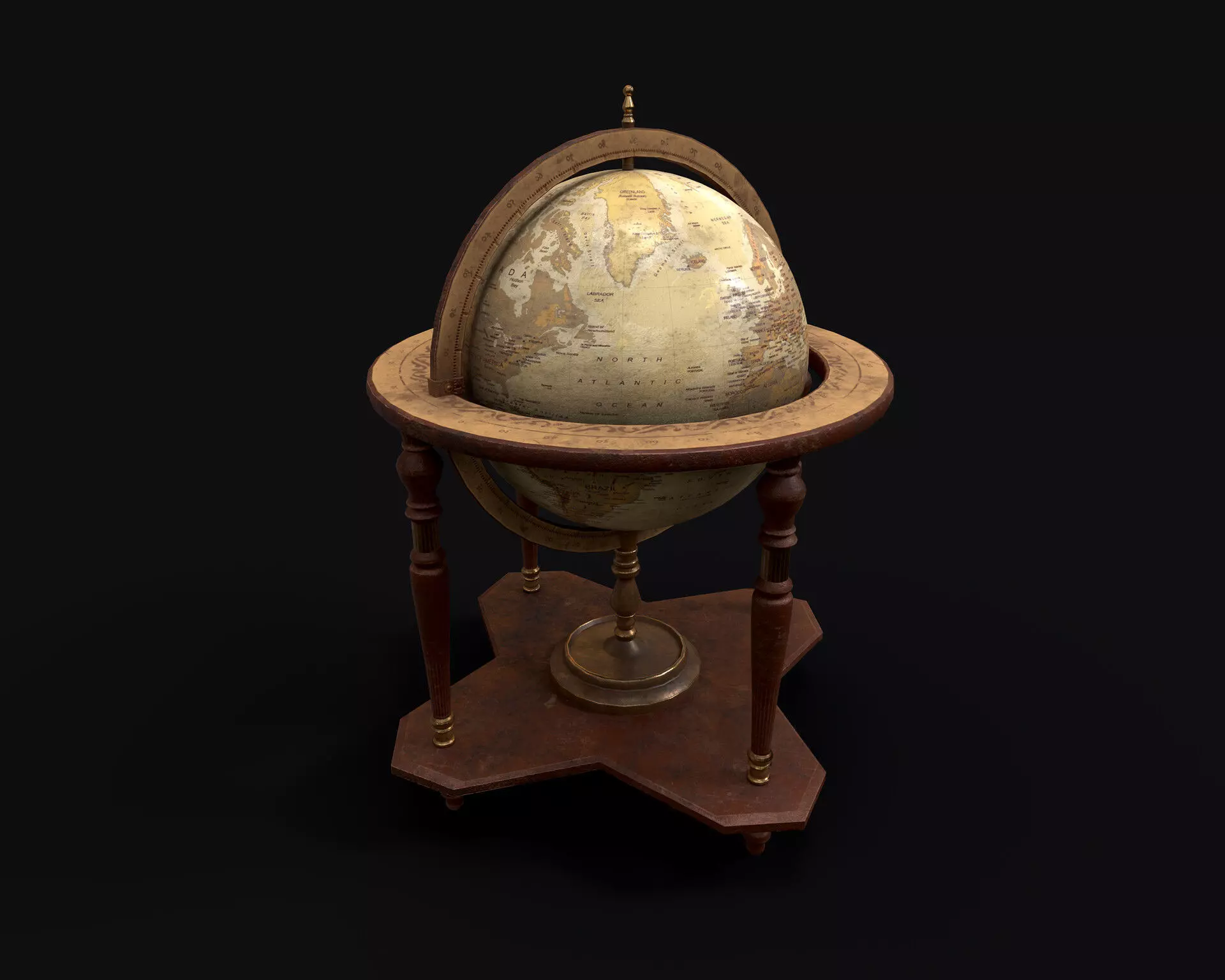 globe Low-poly 3D model_0