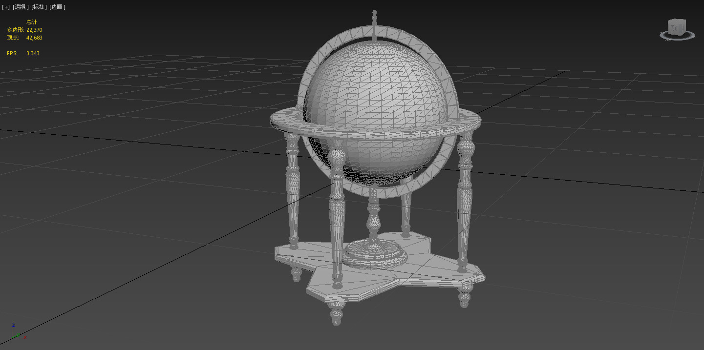 globe Low-poly 3D model_2