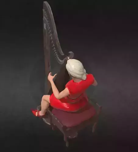 Female Woman Harp Player