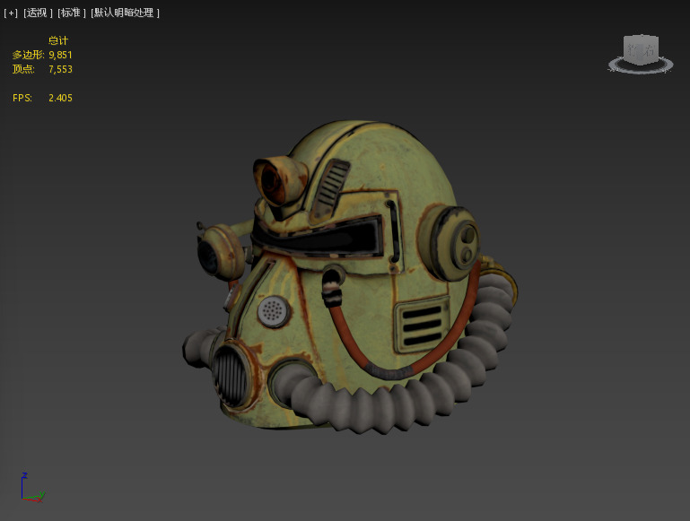 Power Armored Helme Low-poly 3D model_1