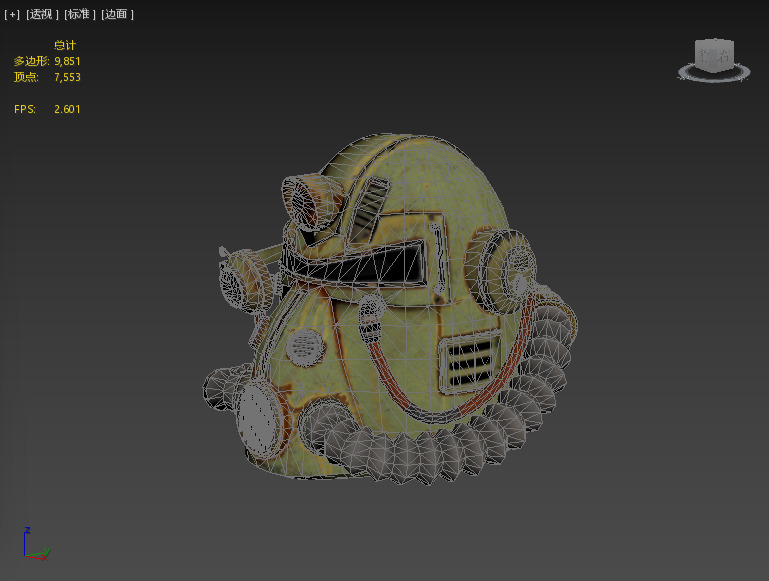 Power Armored Helme Low-poly 3D model_2