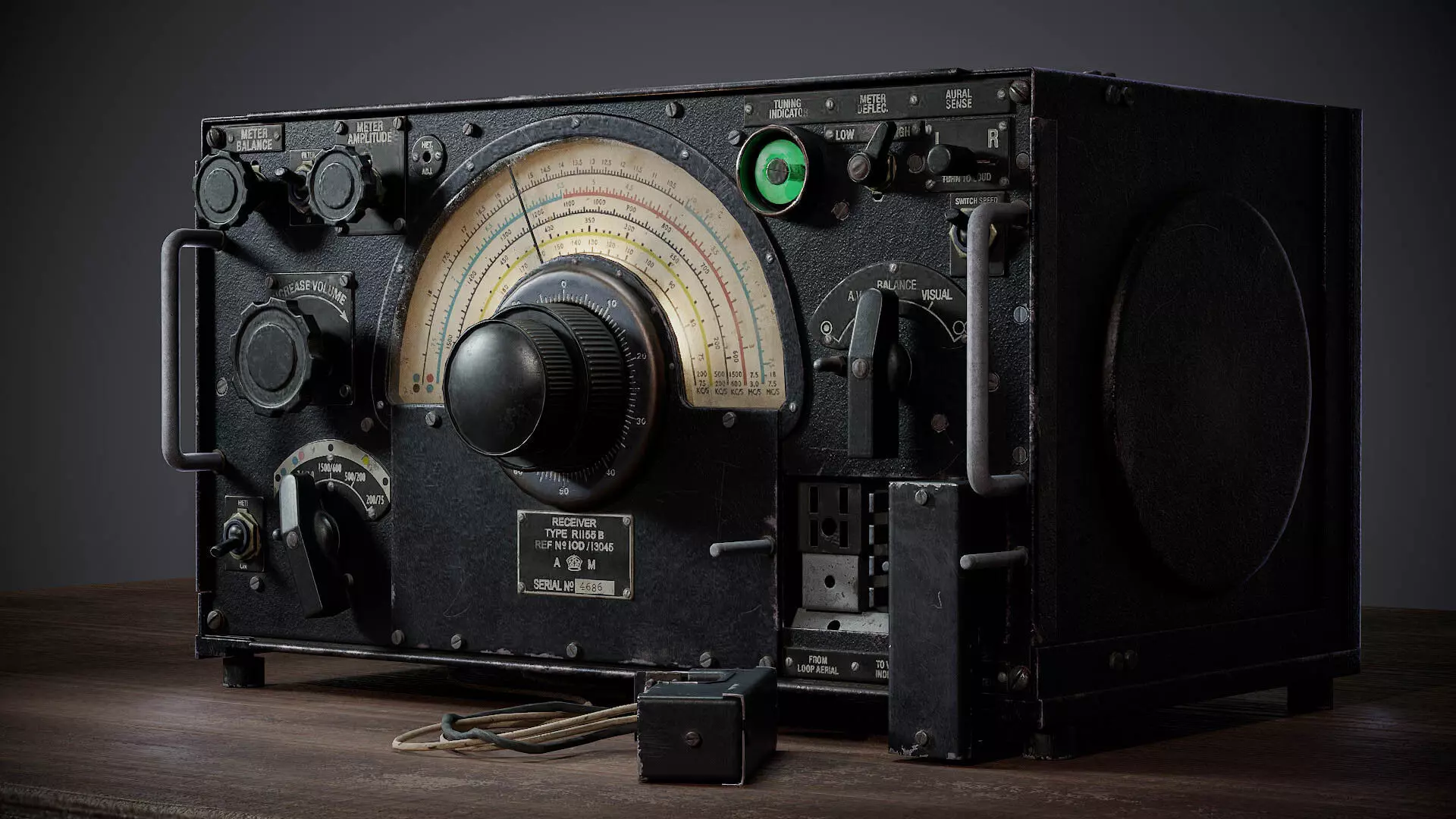 World War II vintage telegraph machine Low-poly 3D model_0