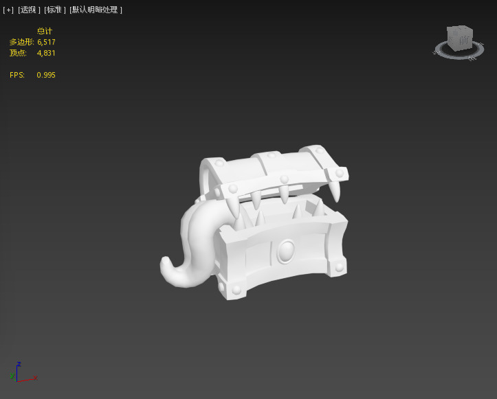 Stylish treasure chest Low-poly 3D model_1