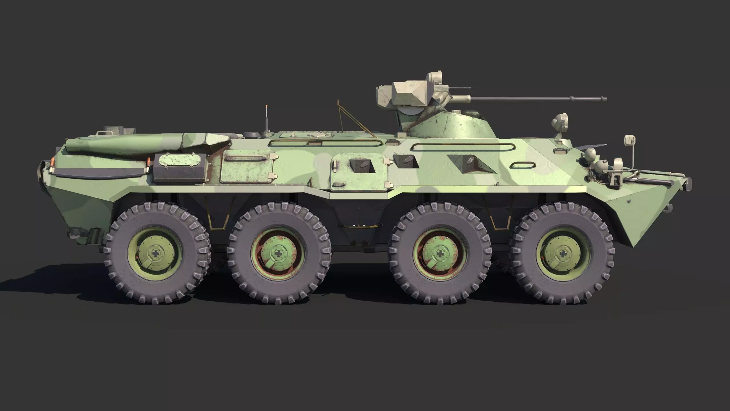 BTR-80 Low-poly 3D model_6
