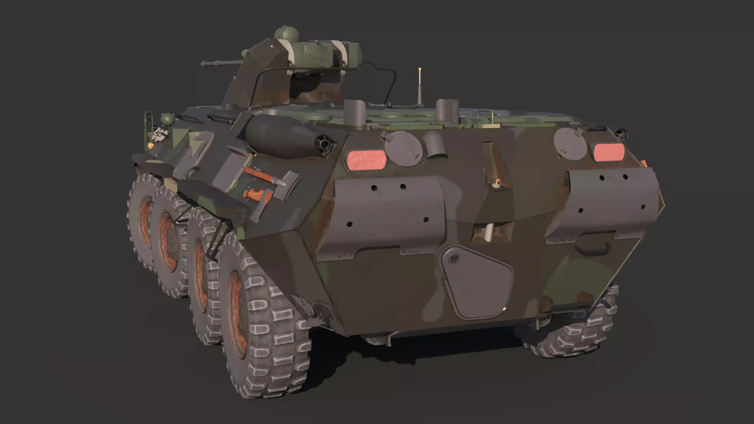 BTR-80 Low-poly 3D model_11