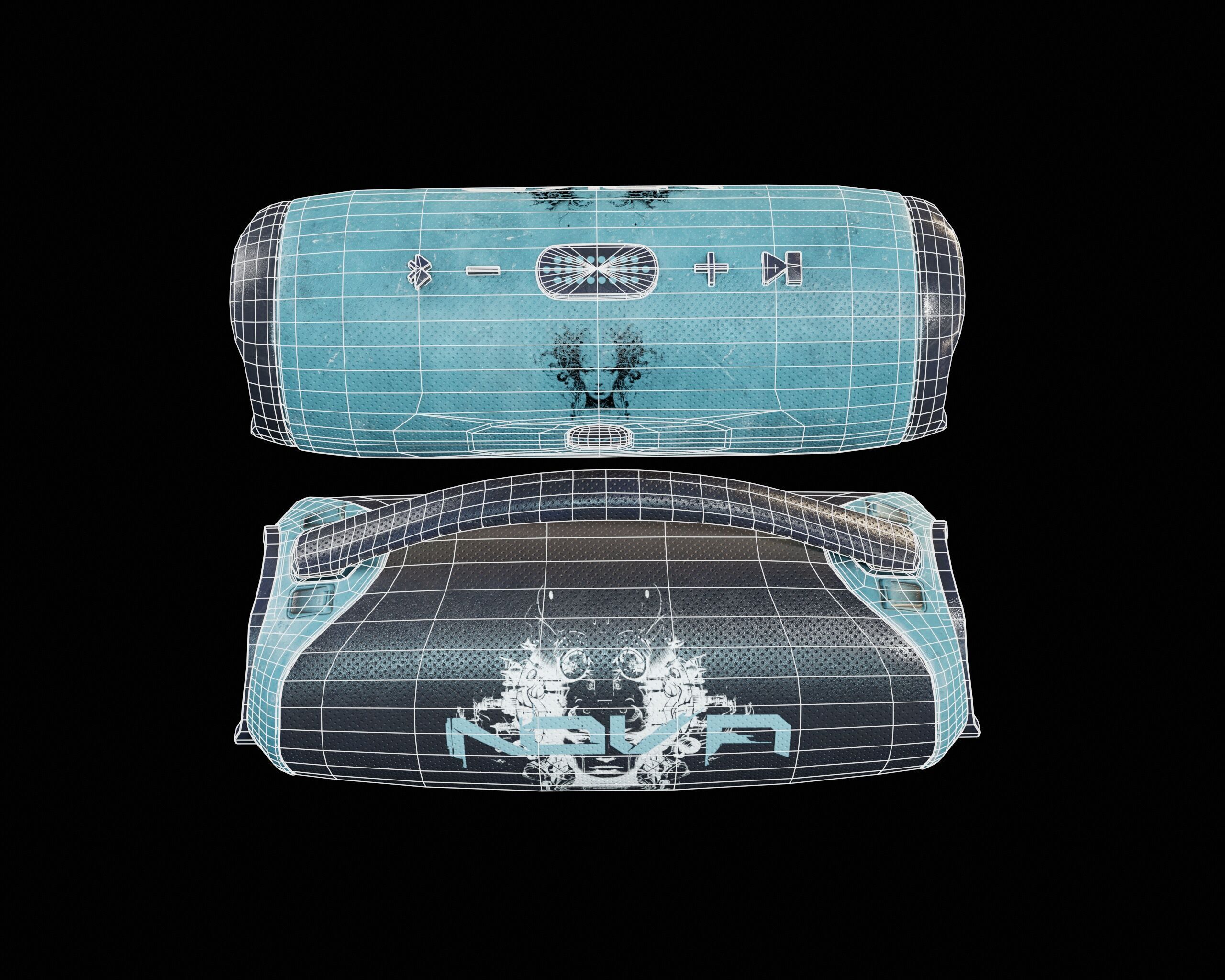 Sci-Fi Nova Hand Held Speakers   Low-poly 3D model_7