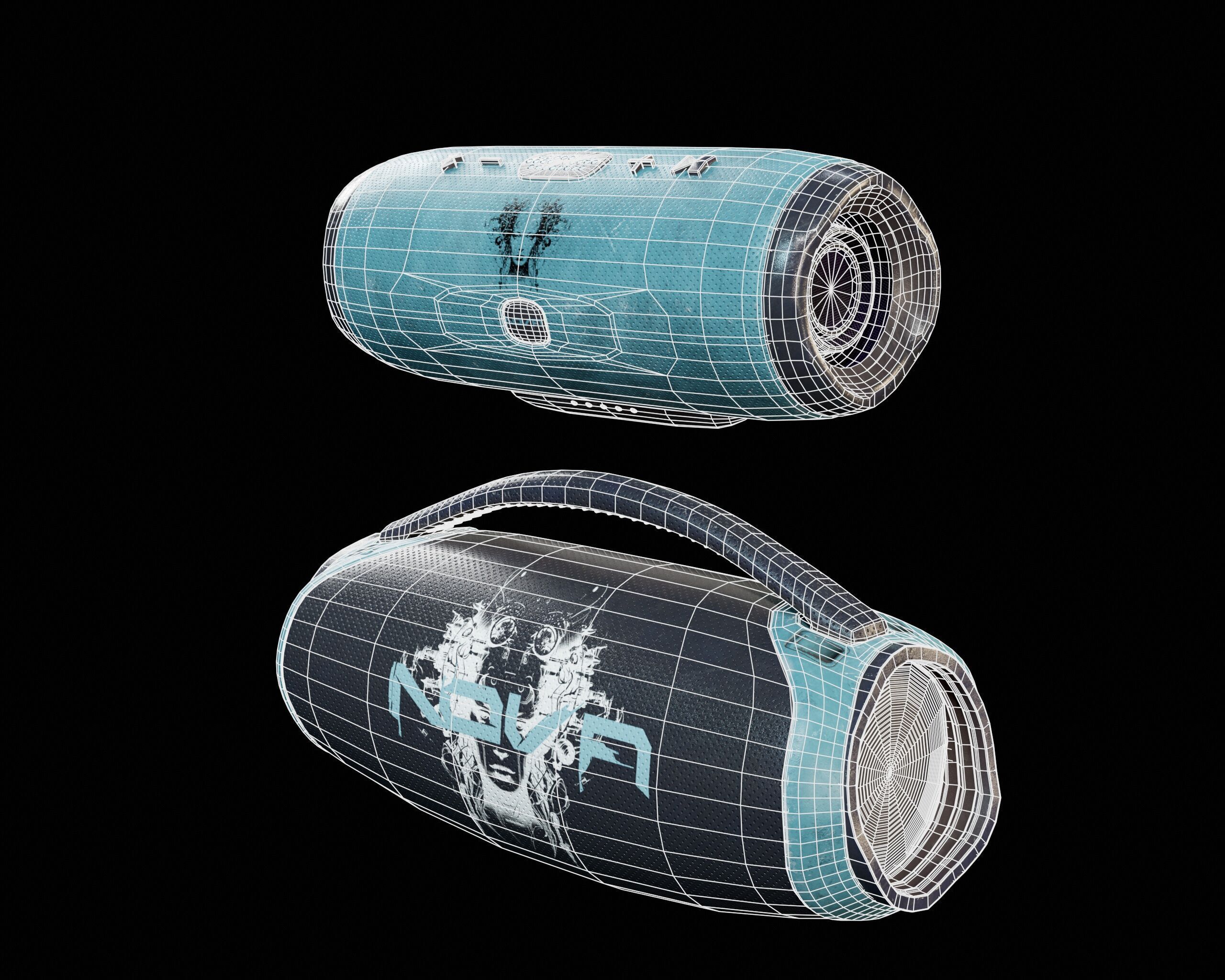 Sci-Fi Nova Hand Held Speakers   Low-poly 3D model_9