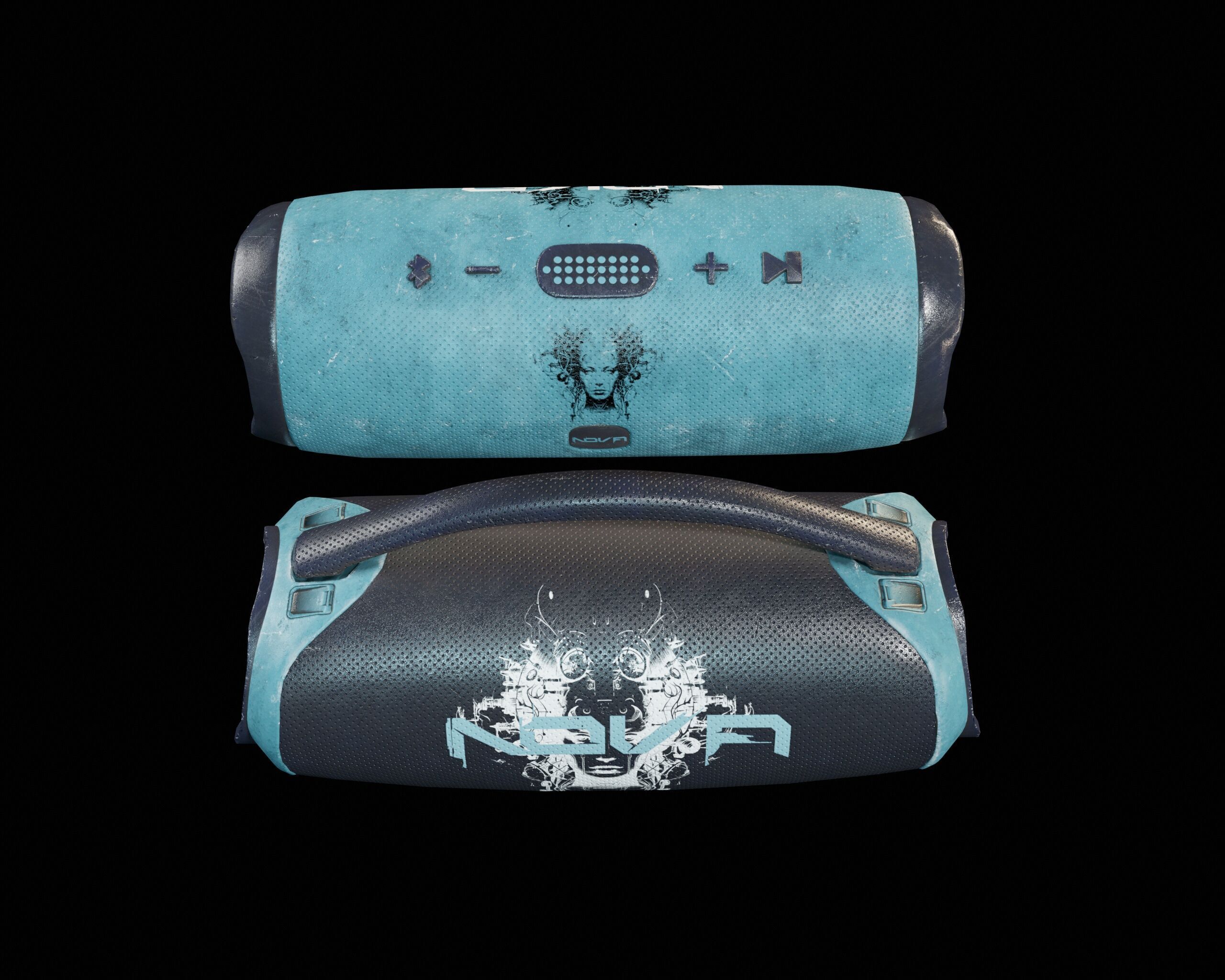 Sci-Fi Nova Hand Held Speakers   Low-poly 3D model_6