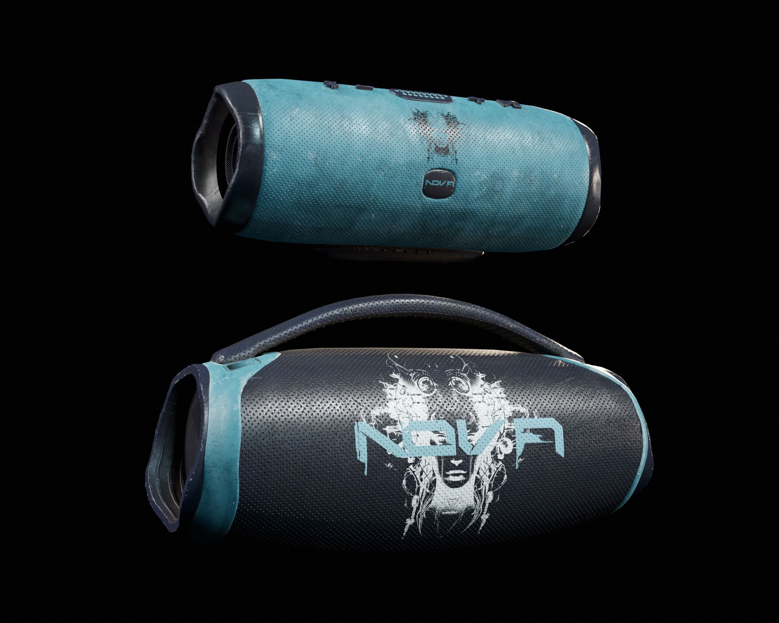 Sci-Fi Nova Hand Held Speakers   Low-poly 3D model_2