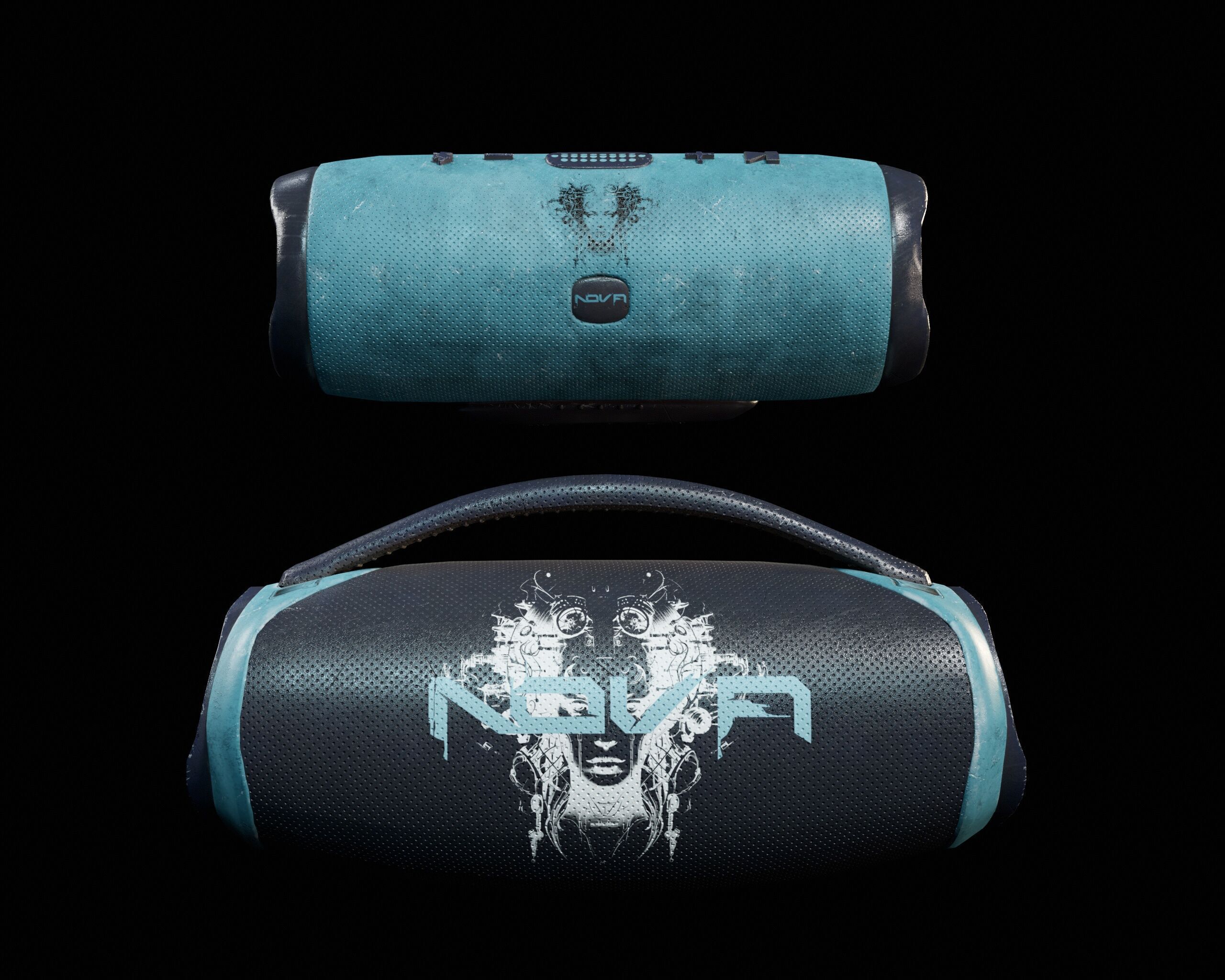 Sci-Fi Nova Hand Held Speakers   Low-poly 3D model_4
