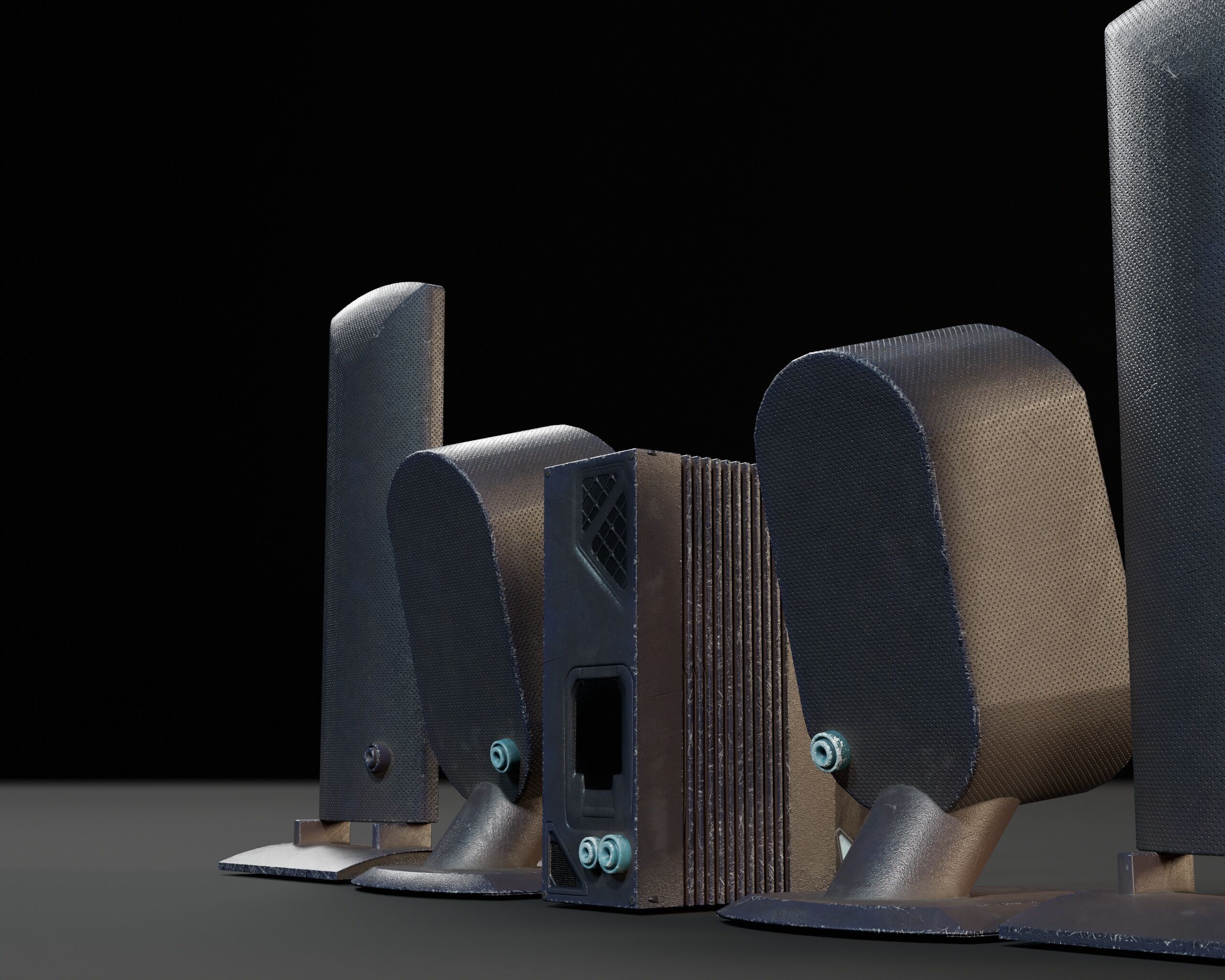 Sci-Fi Nova Speaker Set  Low-poly 3D model_18