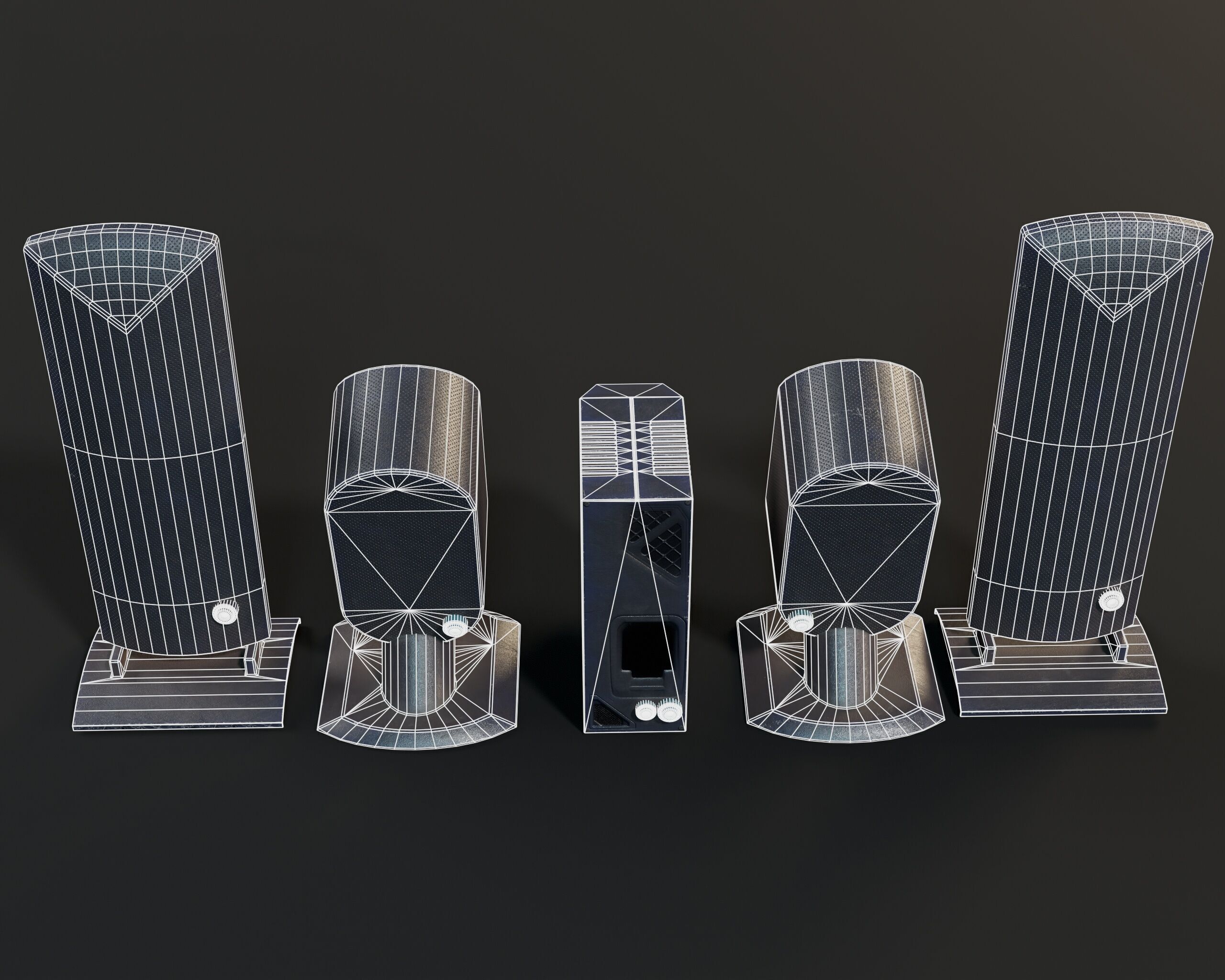 Sci-Fi Nova Speaker Set  Low-poly 3D model_15