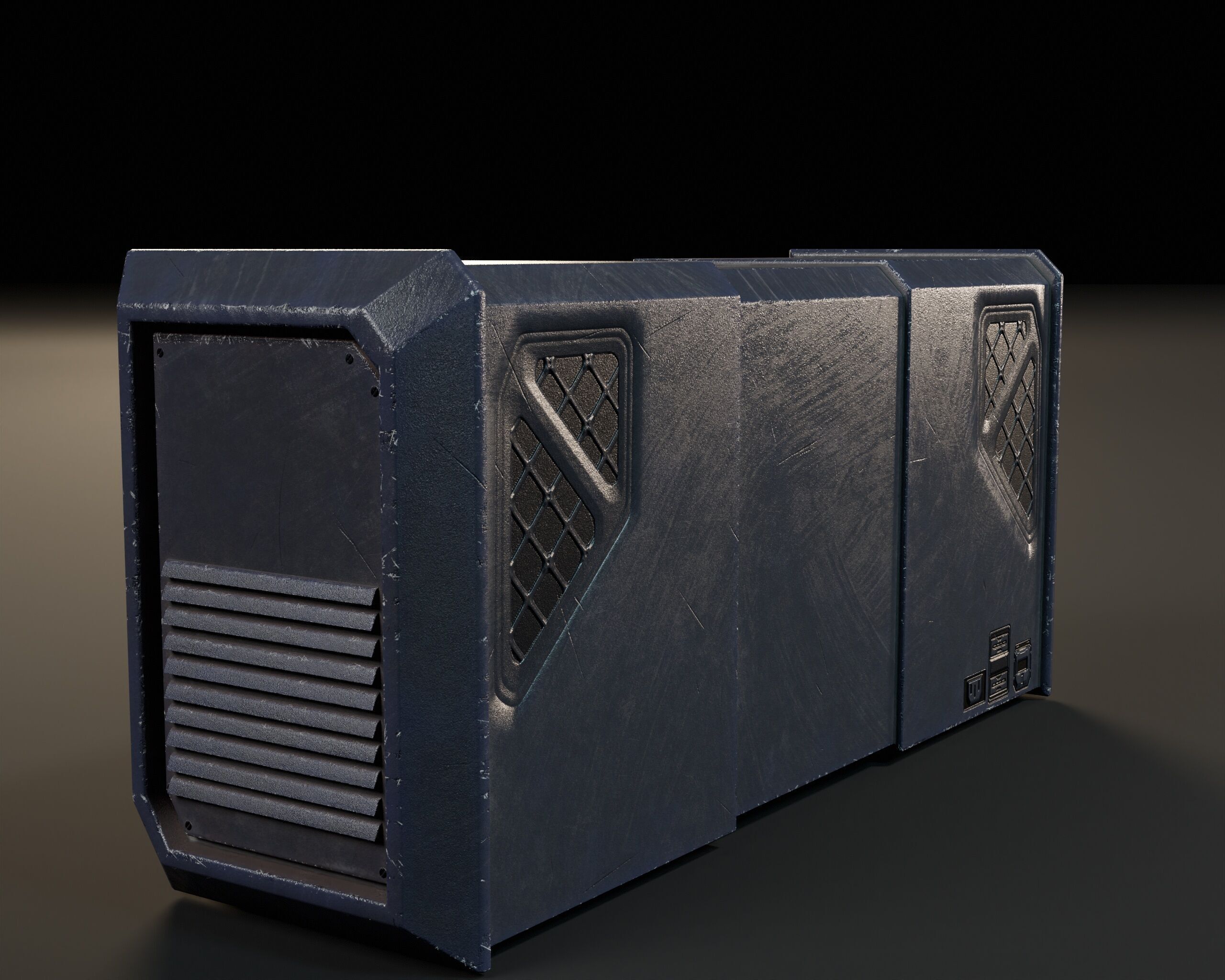 Sci-Fi Nova Boom Box Speaker Low-poly 3D model_12