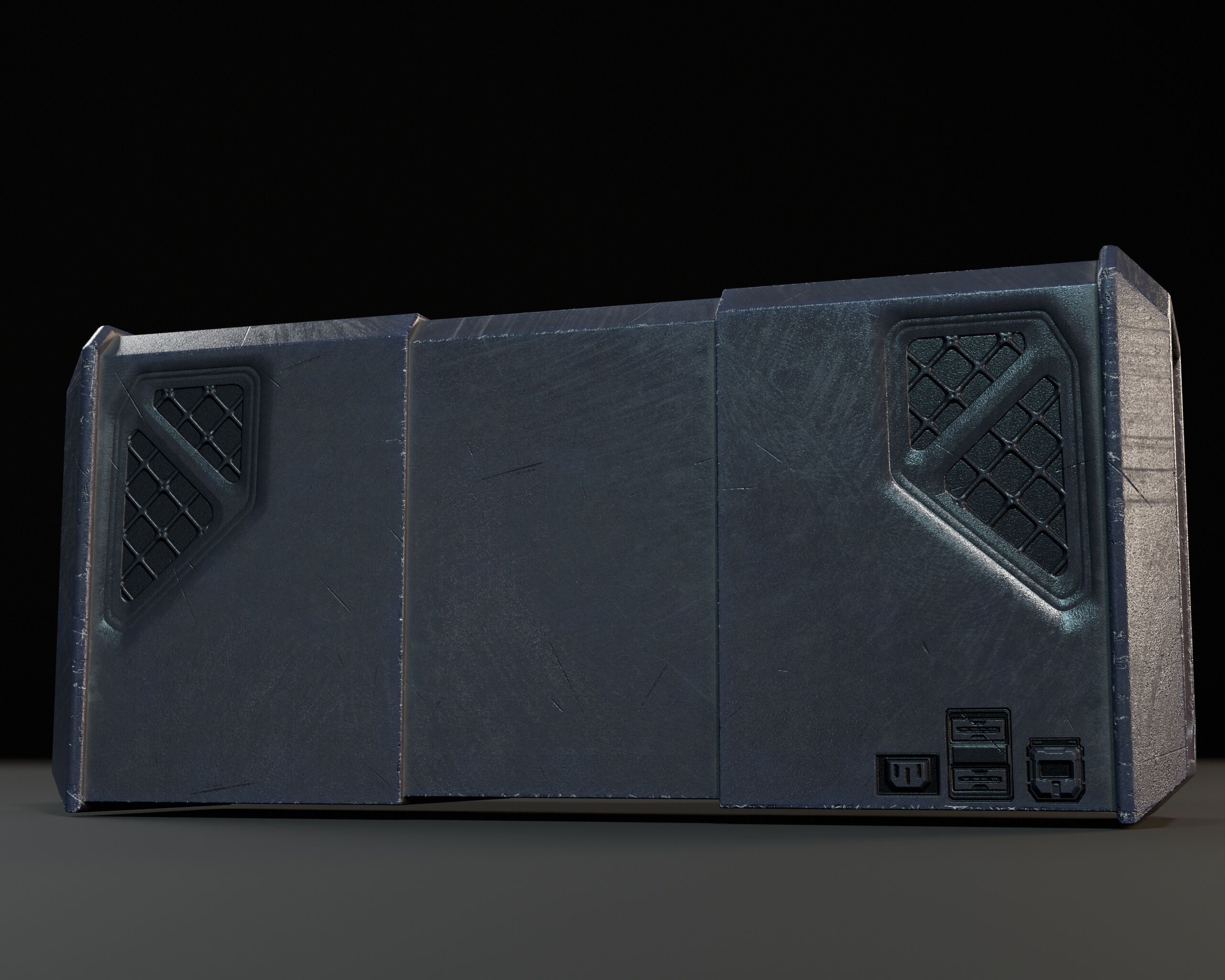 Sci-Fi Nova Boom Box Speaker Low-poly 3D model_16