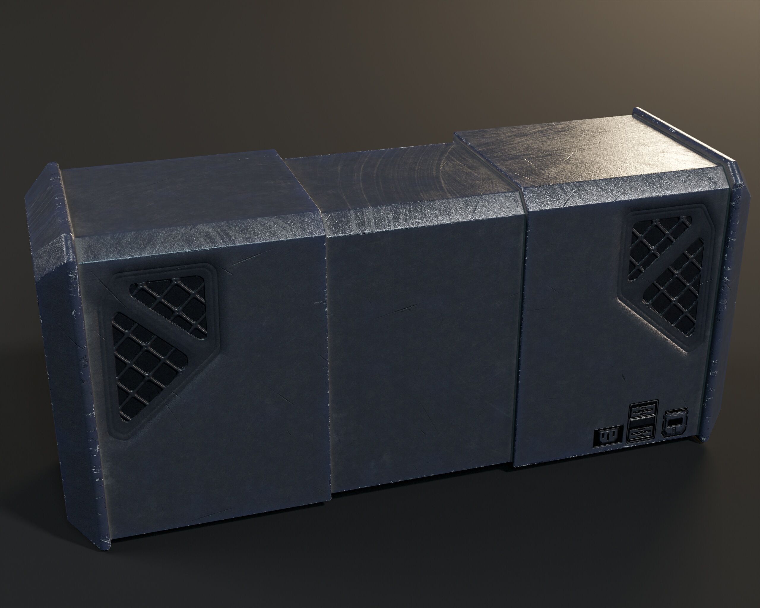 Sci-Fi Nova Boom Box Speaker Low-poly 3D model_14