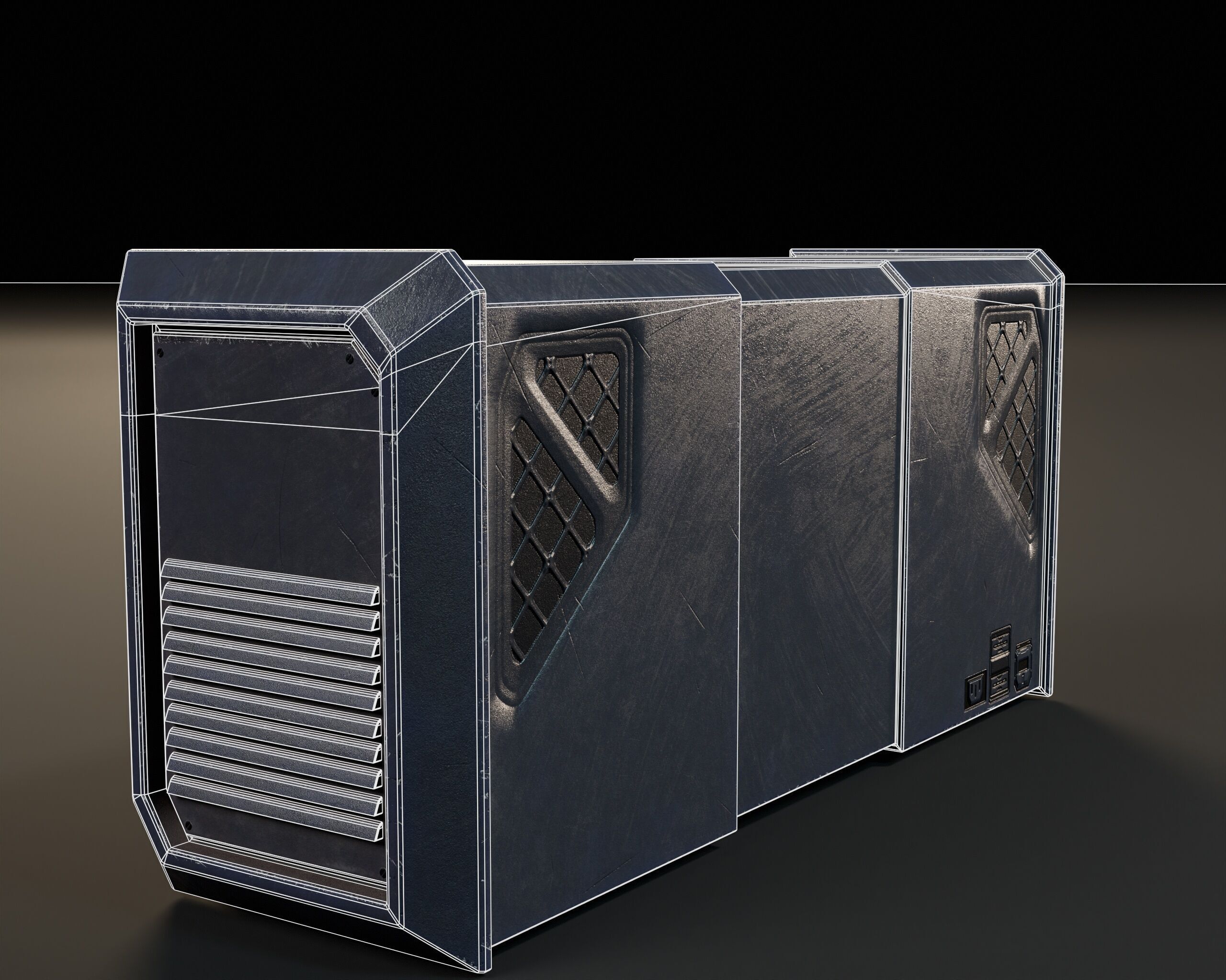 Sci-Fi Nova Boom Box Speaker Low-poly 3D model_13