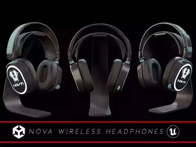 Sci-Fi Nova Wireless Headphones  Low-poly 3D model