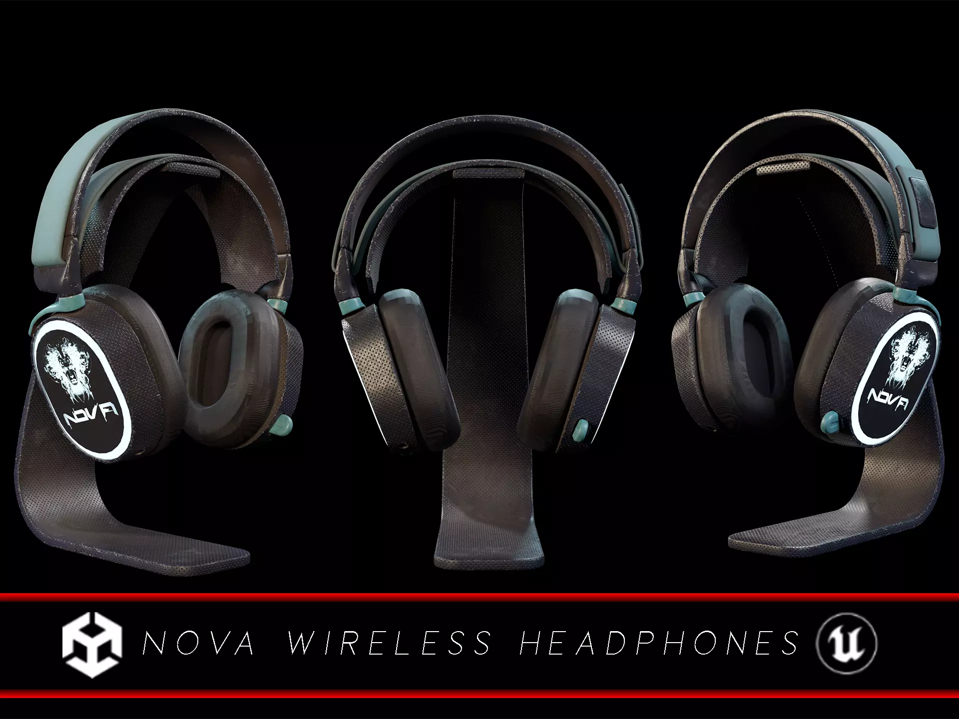 Sci-Fi Nova Wireless Headphones  Low-poly 3D model_0