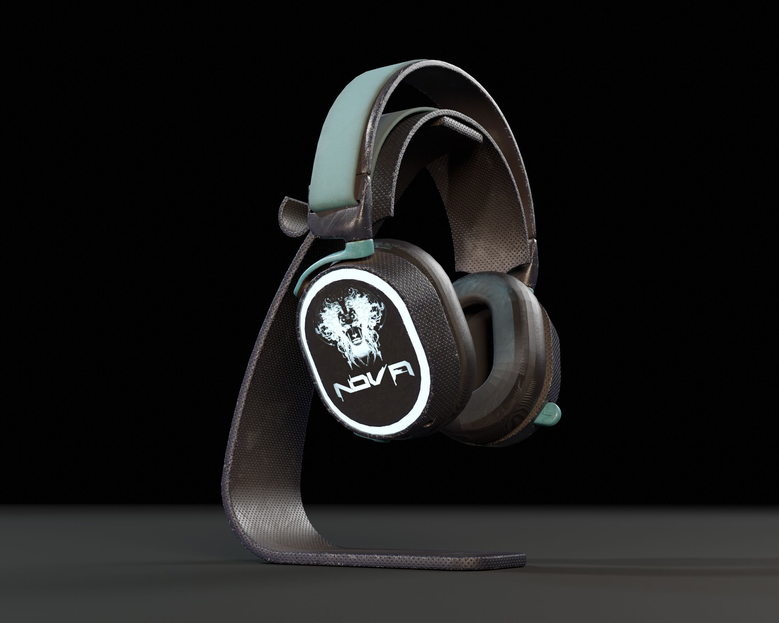 Sci-Fi Nova Wireless Headphones  Low-poly 3D model_8