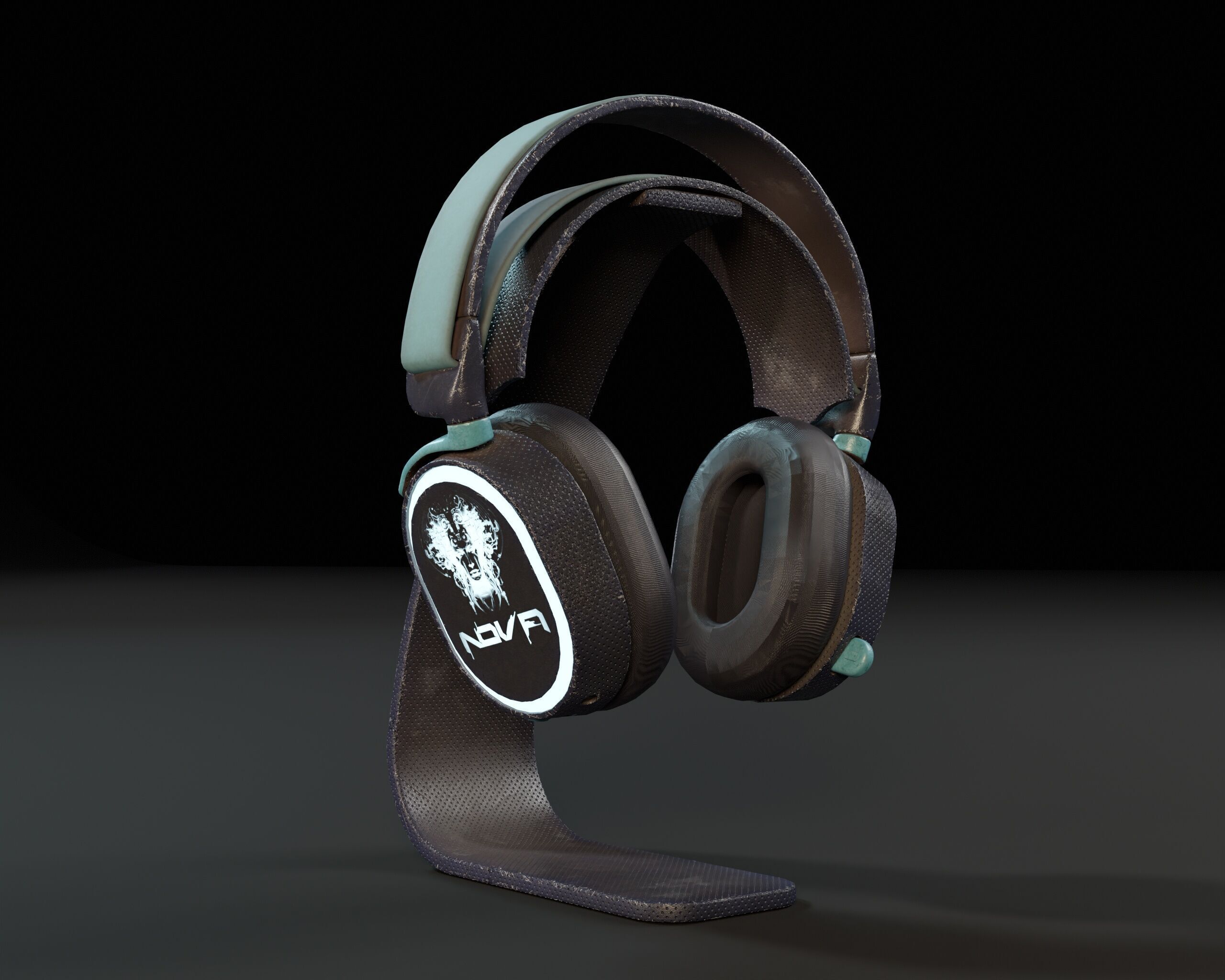 Sci-Fi Nova Wireless Headphones  Low-poly 3D model_6
