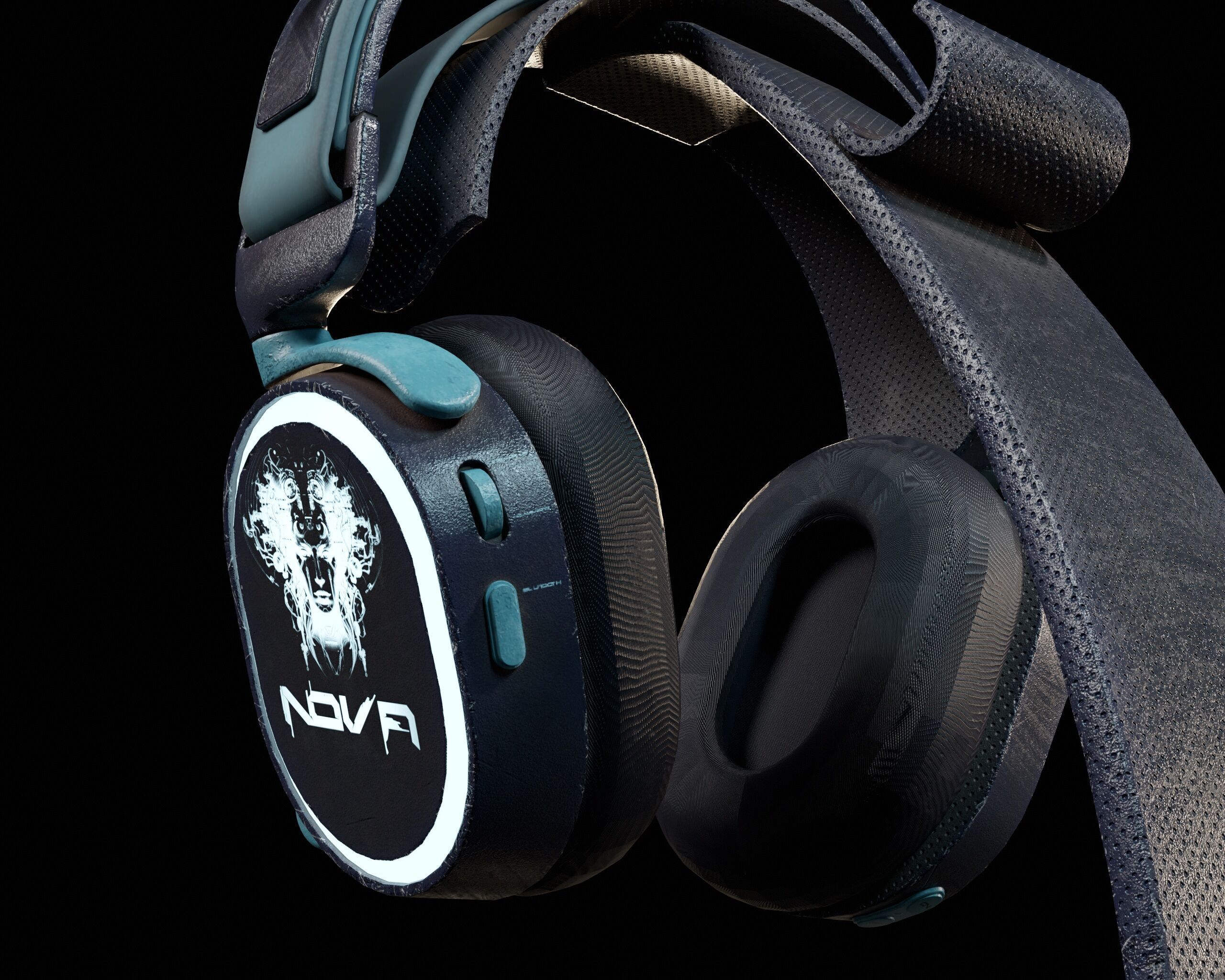 Sci-Fi Nova Wireless Headphones  Low-poly 3D model_14