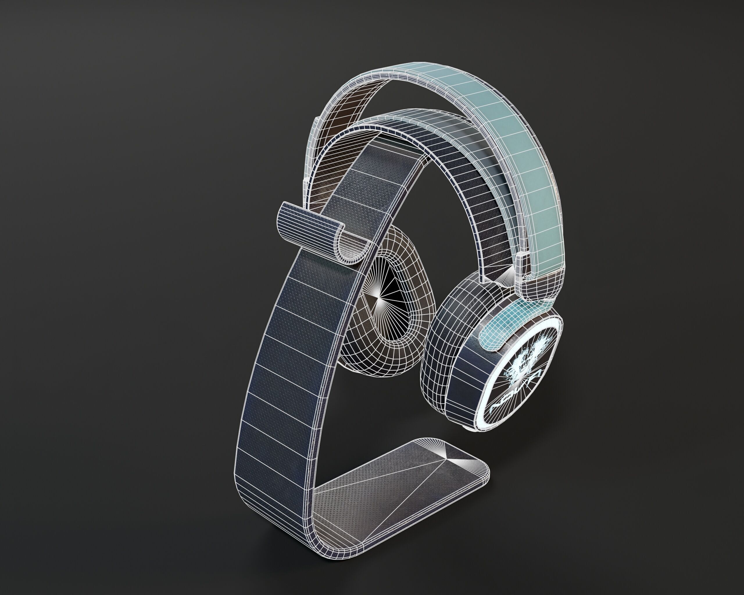 Sci-Fi Nova Wireless Headphones  Low-poly 3D model_13