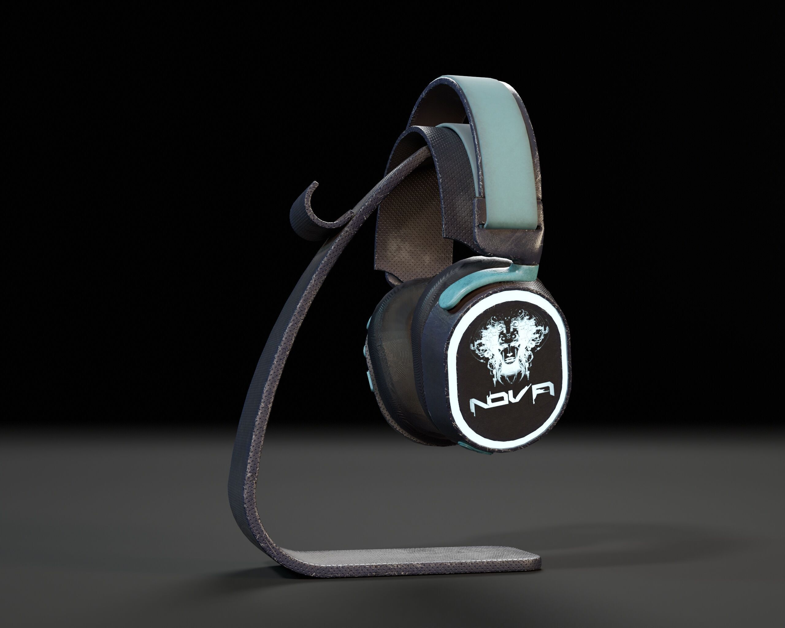 Sci-Fi Nova Wireless Headphones  Low-poly 3D model_10