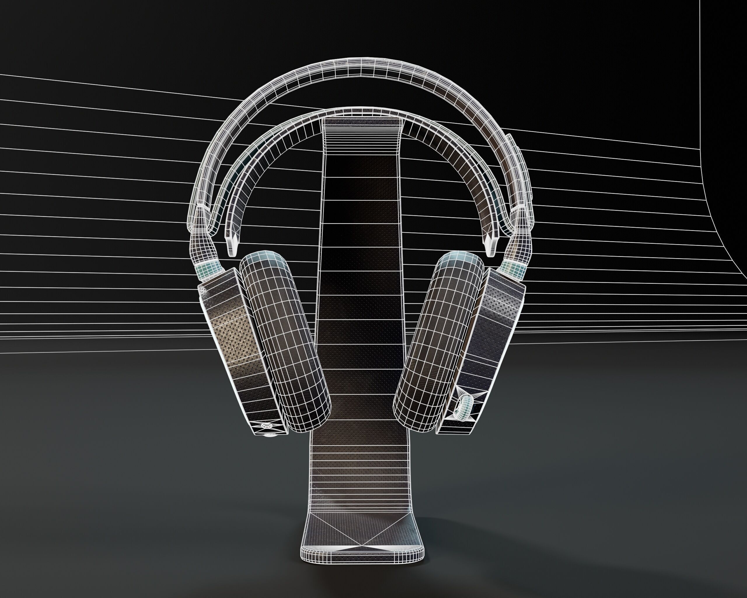 Sci-Fi Nova Wireless Headphones  Low-poly 3D model_5