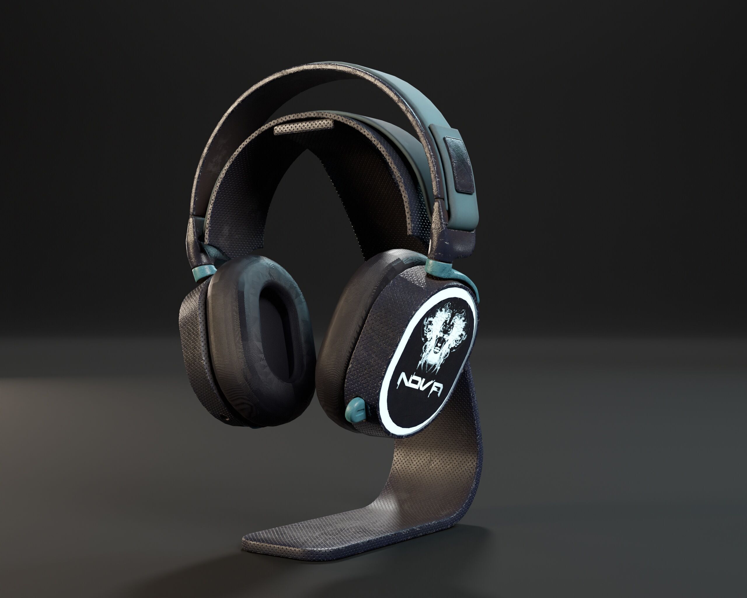 Sci-Fi Nova Wireless Headphones  Low-poly 3D model_2