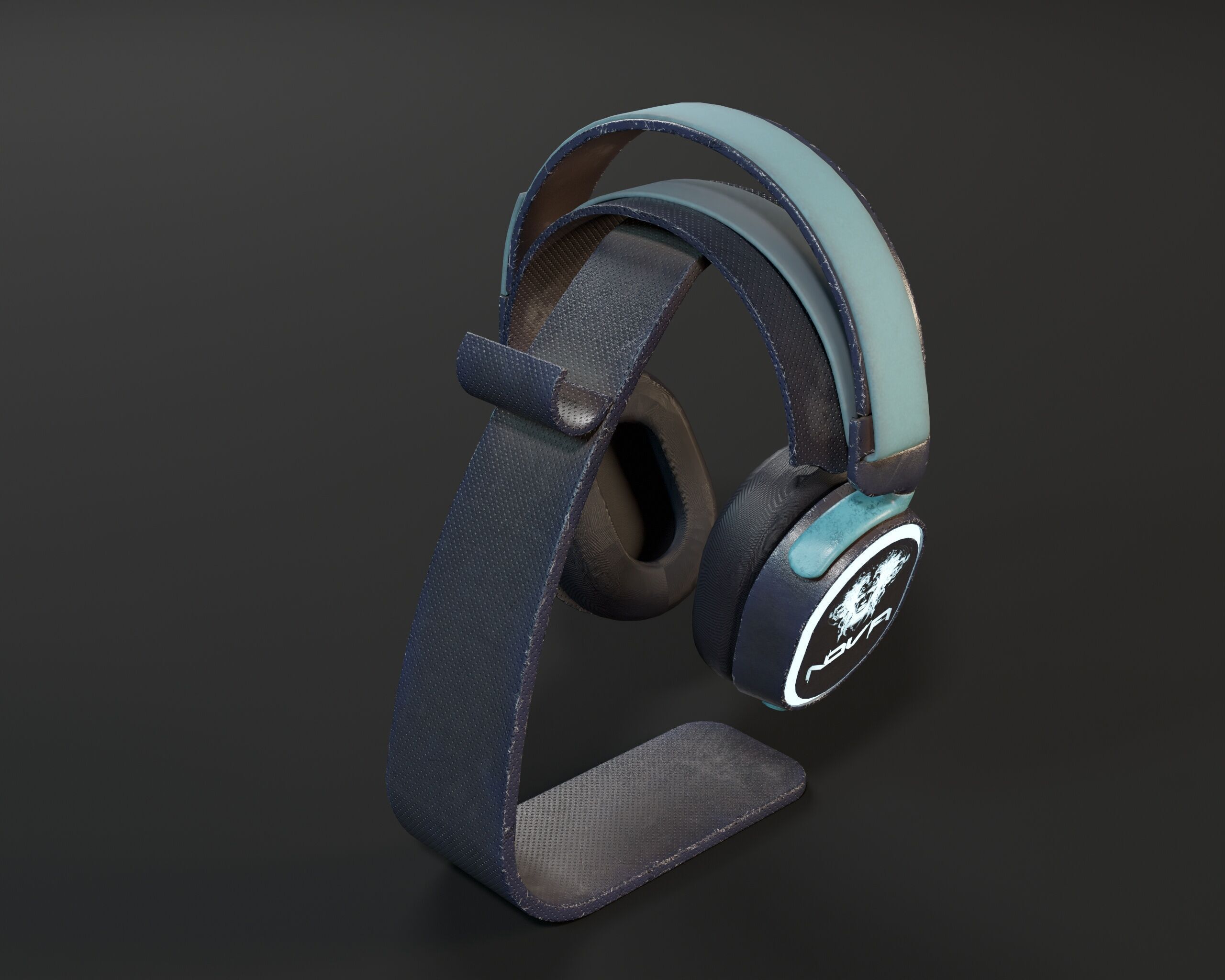 Sci-Fi Nova Wireless Headphones  Low-poly 3D model_12