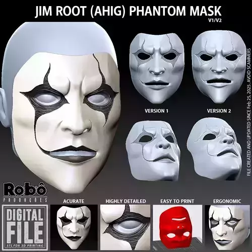 SLIPKNOT - Jim Root - AHIG - Phantom Mask 3D print model