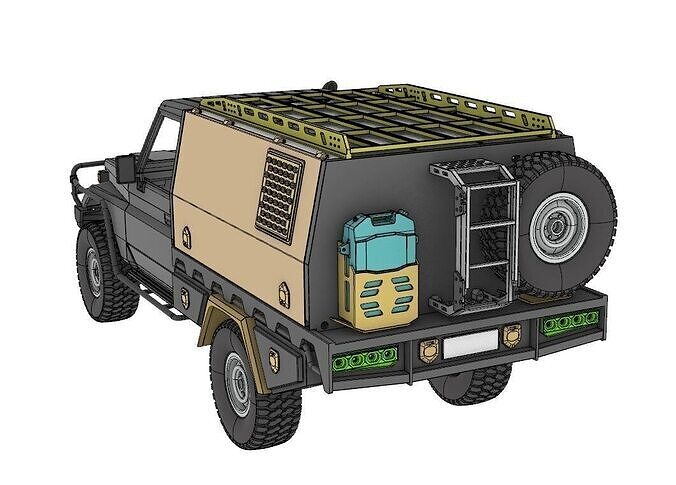 OFF ROAD REAR CANOPY Type 2 for BRX 01 and RC4wd trail finder 2 3D print model