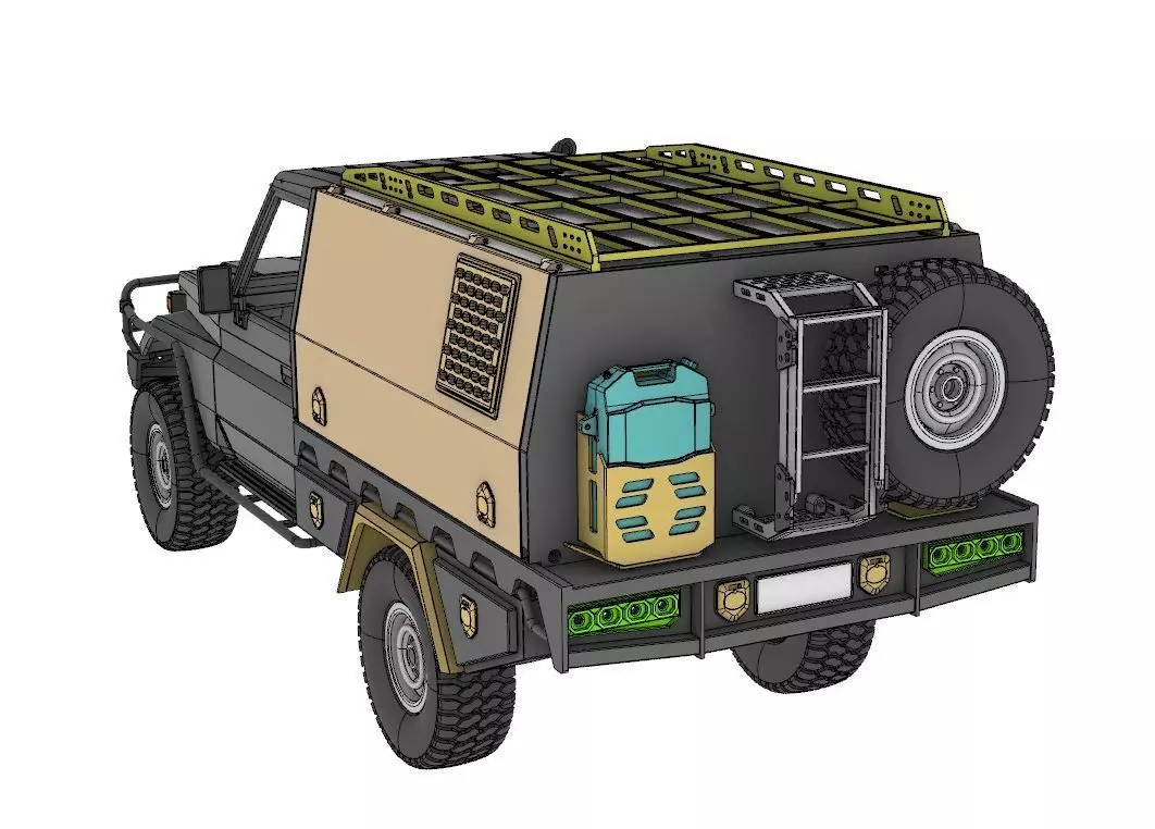 OFF ROAD REAR CANOPY Type 2 for BRX 01 and RC4wd trail finder 2 3D print model_0