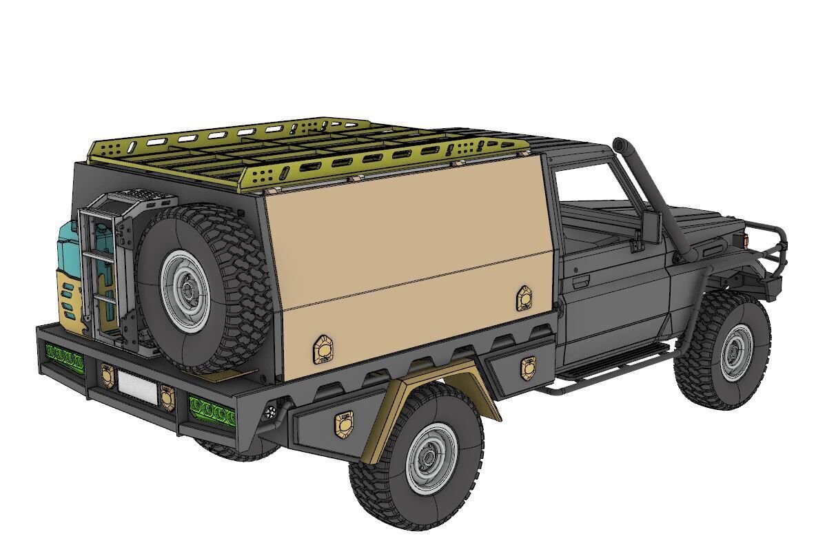 OFF ROAD REAR CANOPY Type 2 for BRX 01 and RC4wd trail finder 2 3D print model_1