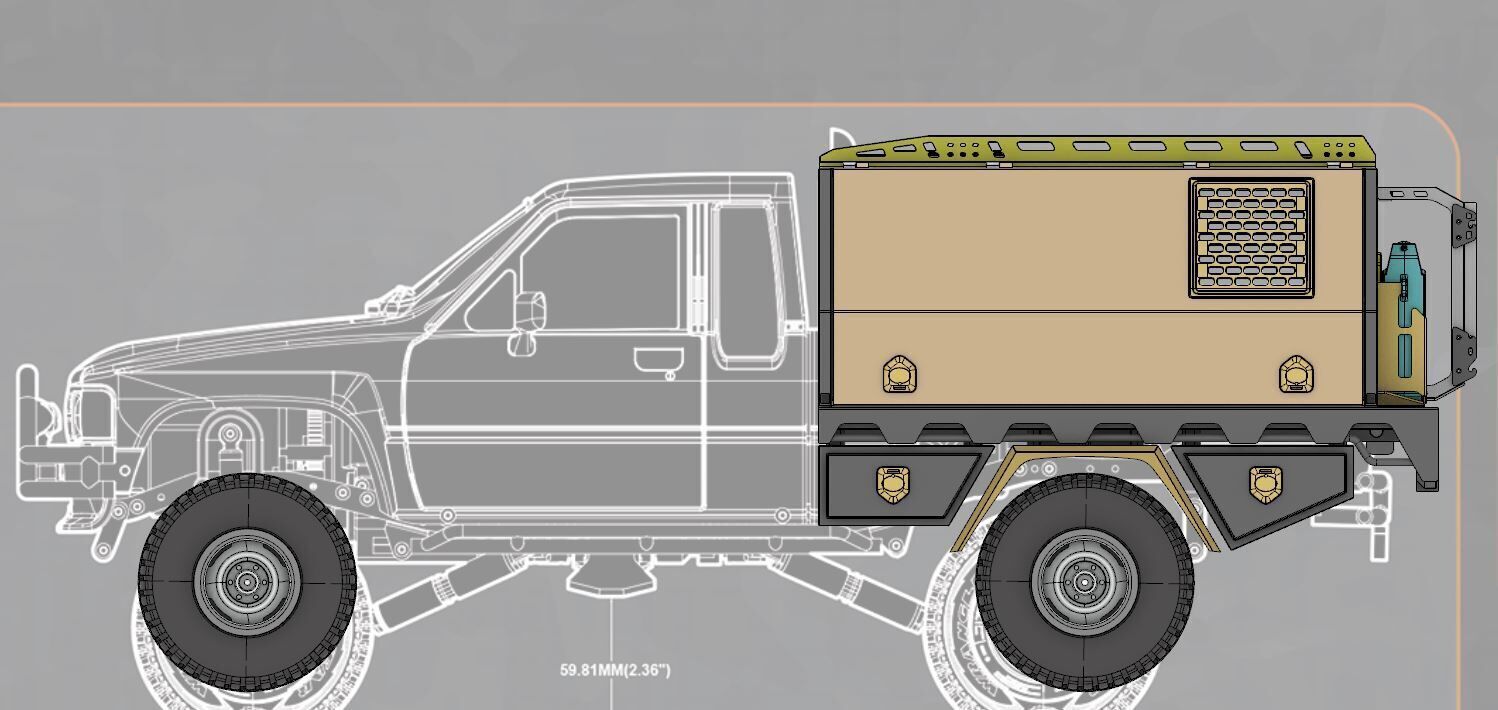 OFF ROAD REAR CANOPY Type 2 for BRX 01 and RC4wd trail finder 2 3D print model_4