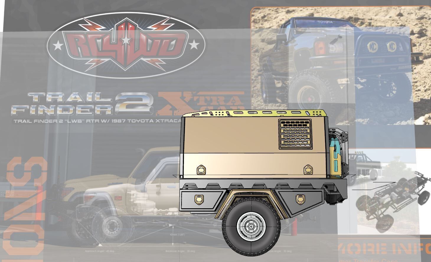 OFF ROAD REAR CANOPY Type 2 for BRX 01 and RC4wd trail finder 2 3D print model_6