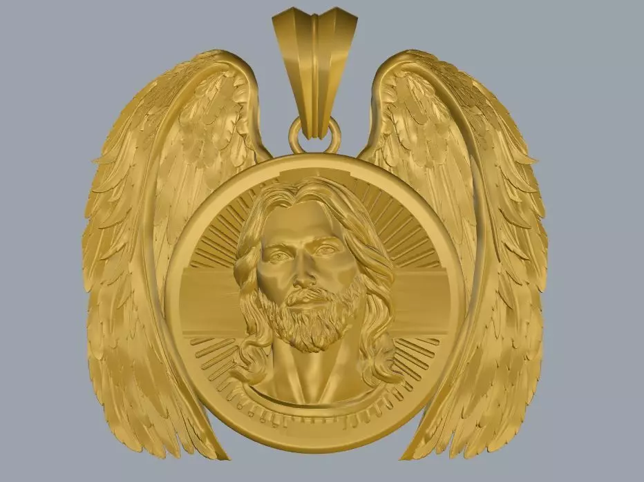 Jesus pendant 3D print model_0