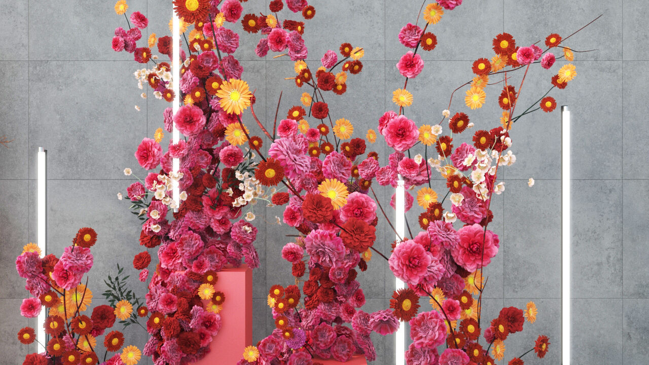 Floristry Fine art display 3D model_1