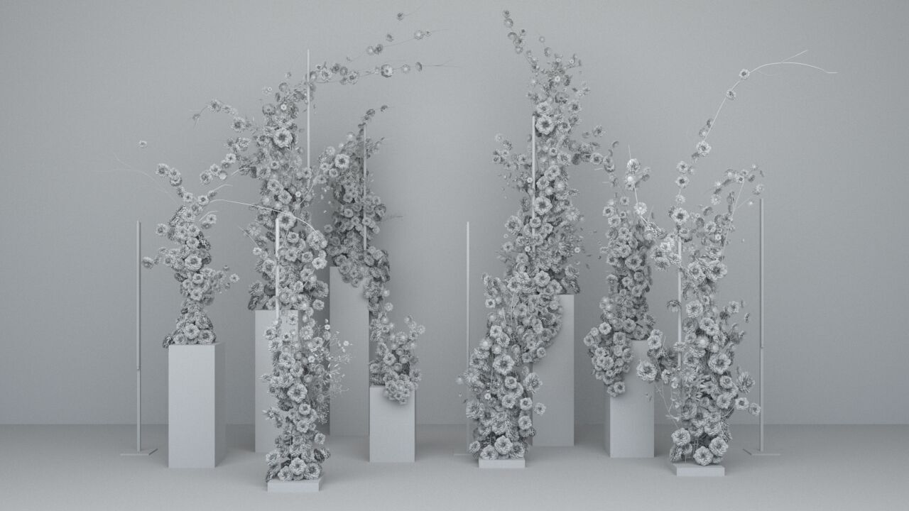 Floristry Fine art display 3D model_8