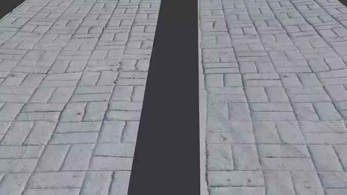 Paved Stone Road - 3D Scanned Model Low-poly 3D model