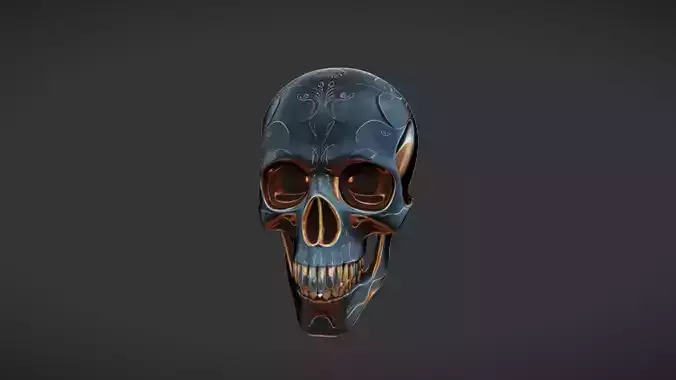 Decorative metallic skull