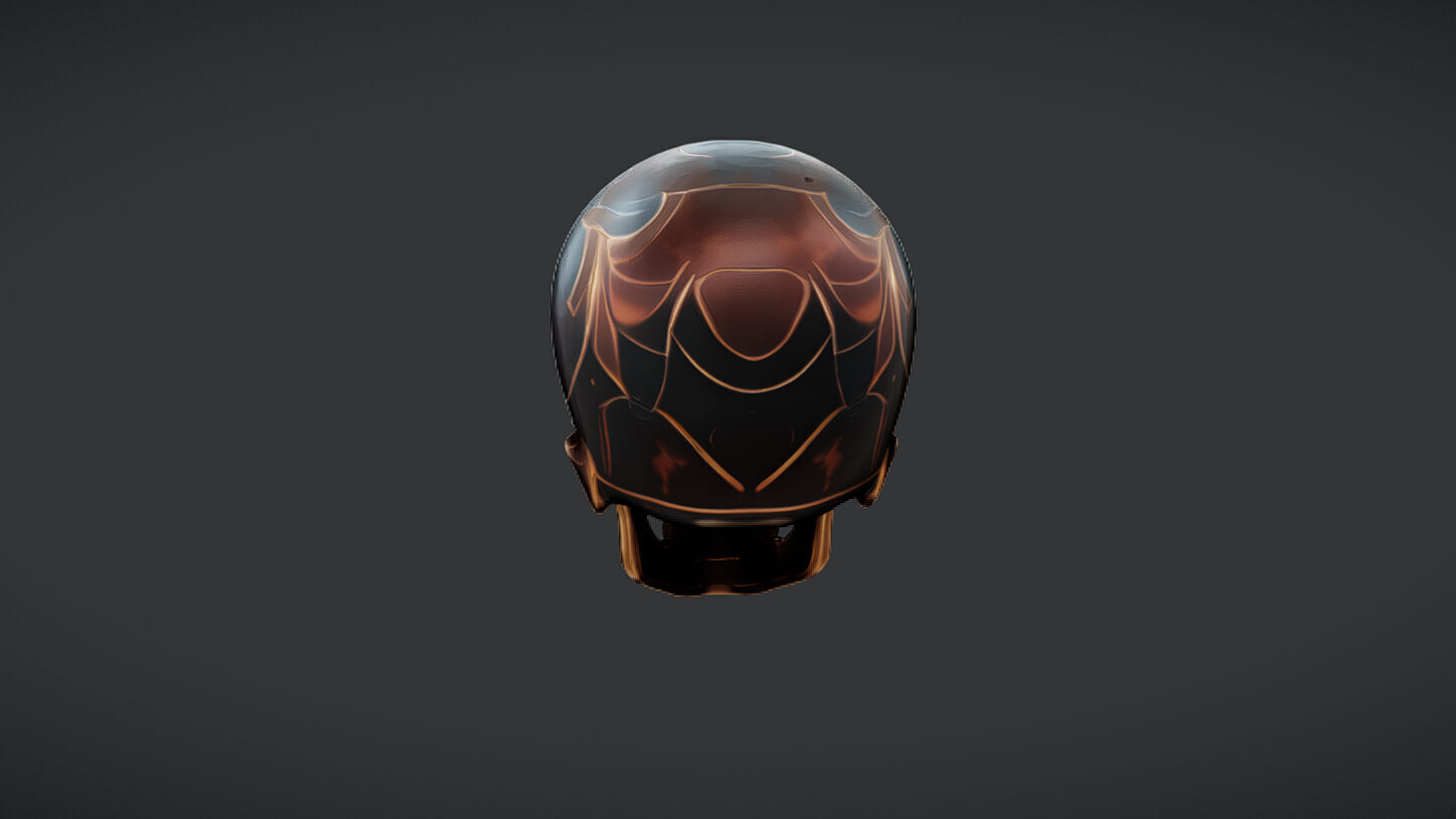 Decorative metallic skull 3D model_18
