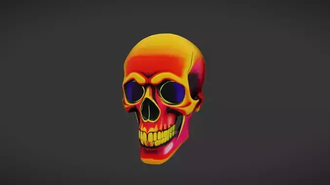Colorful skull illustration