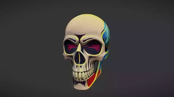 colorful skull art
