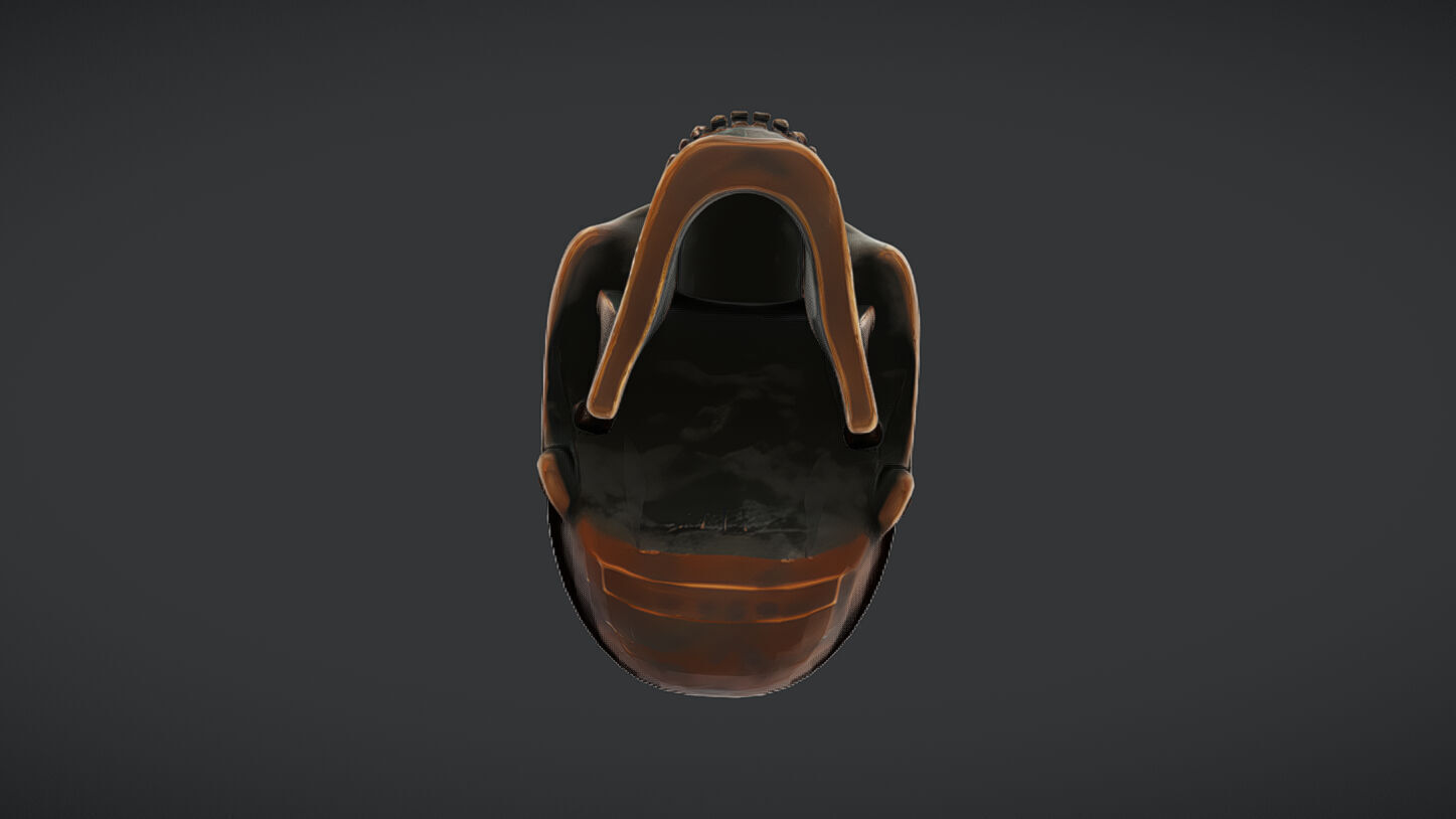 Bronze decorative human skull 3D model_38