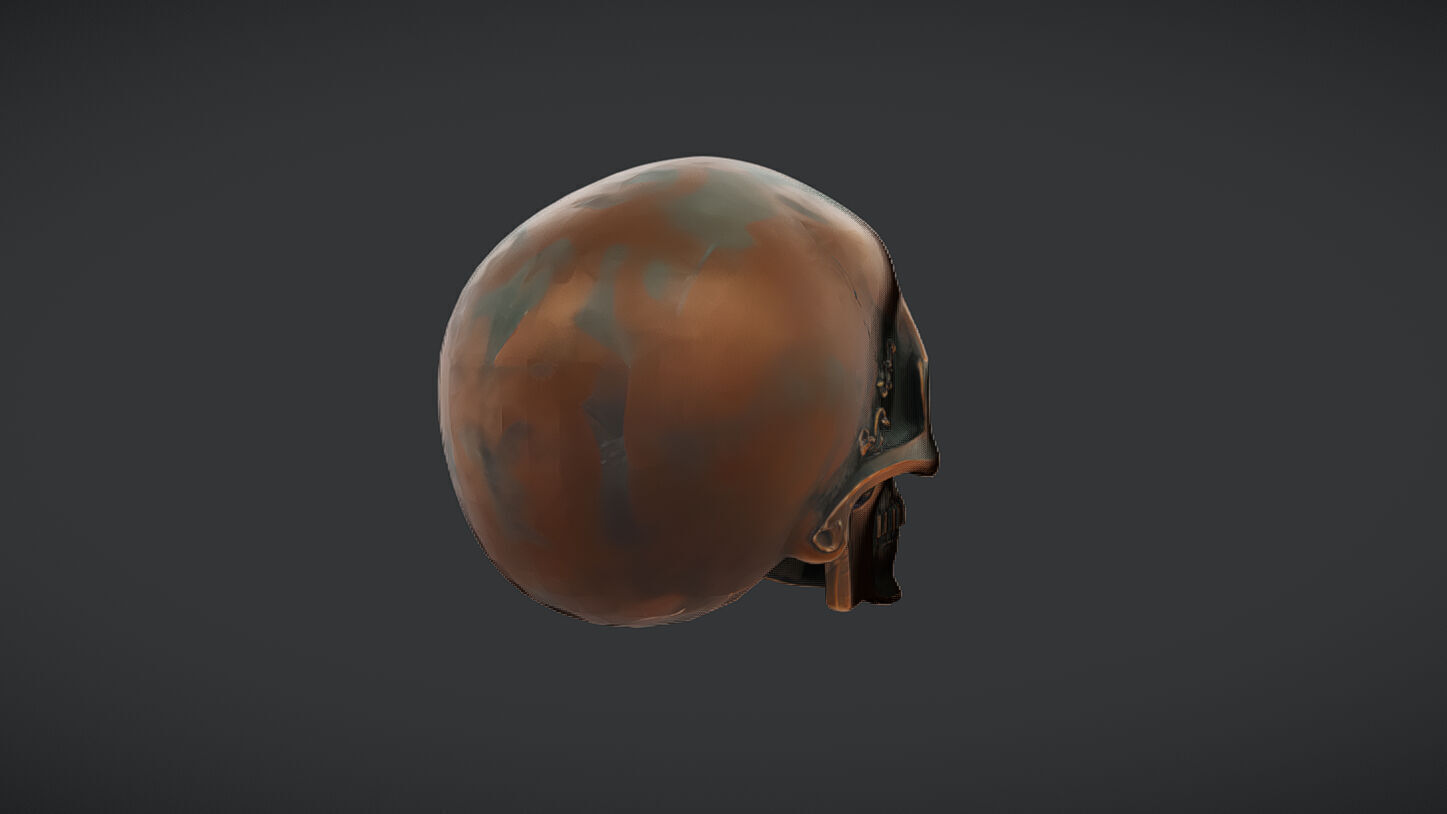 Bronze decorative human skull 3D model_17