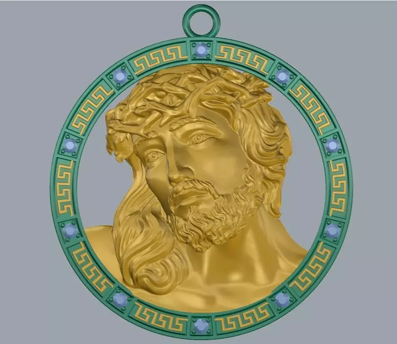 Jesus pendant 3D print model_0