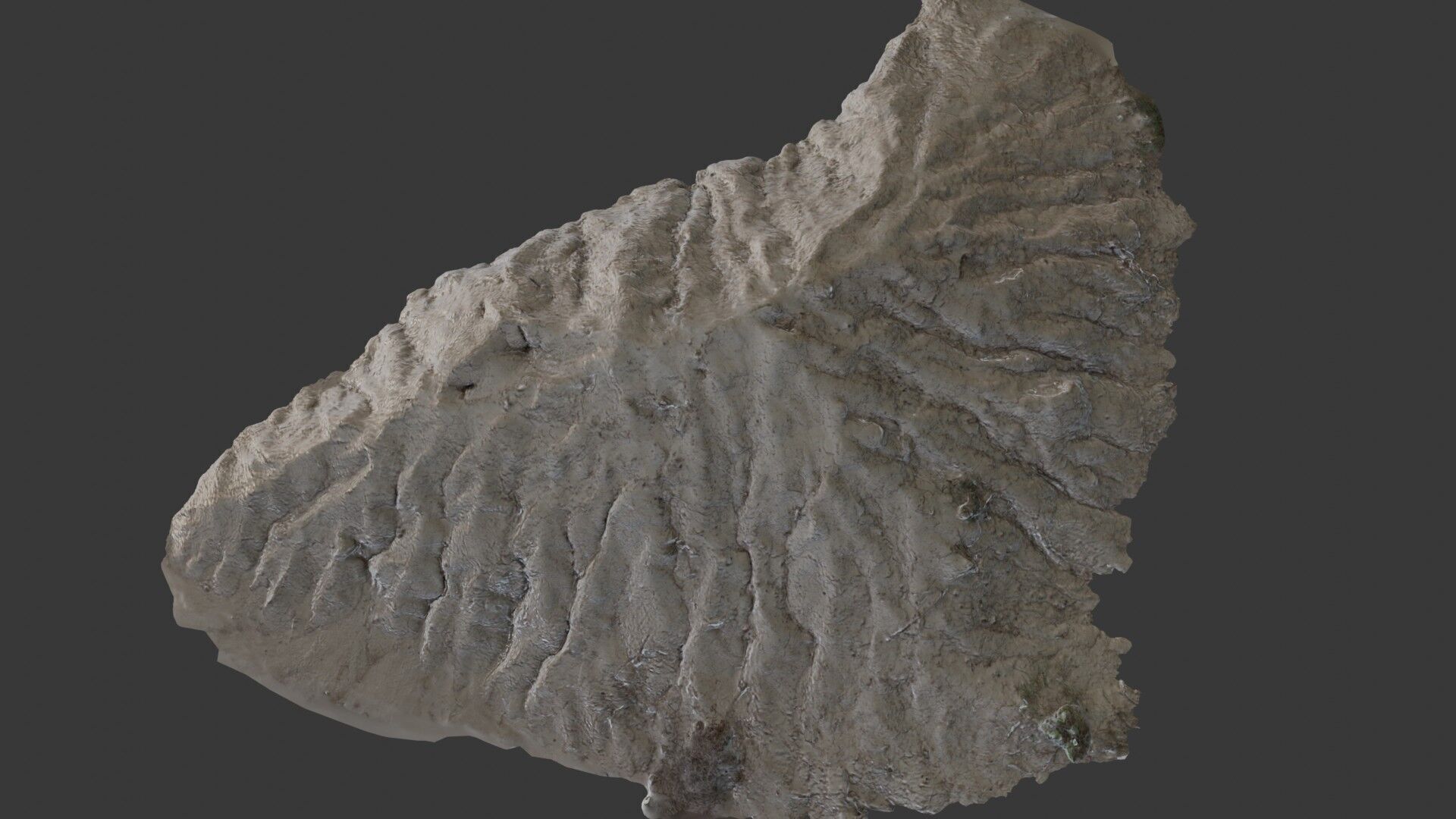 Realistic Rock Fragment - 3D Scanned Model Low-poly 3D model_7